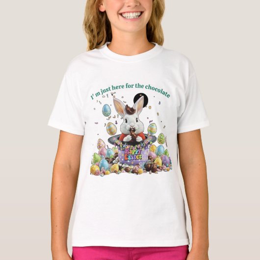 Kinderen Paashaas in toverhoed T-shirt (Voorkant)