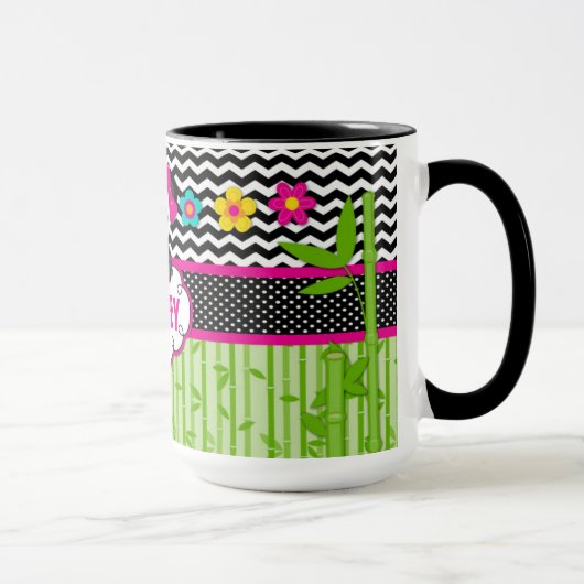 Kinderen Panda Beer Monogram Persoonlijke naam Mok (Rechts)