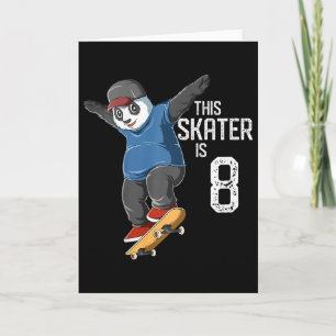 Kinderen Panda Skater - Deze Skater Is 8 Jaar Oud Kaart