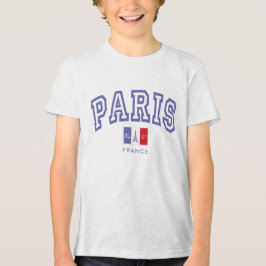 Kinderen Paris Frankrijk Vintage Varsity Tri-Blend Shirt