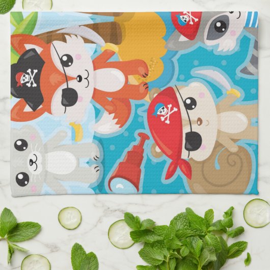 kinderen Party Pirate Keuken Handdoek (Gevouwen)