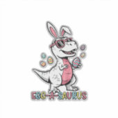Kinderen Pasen Dino Konijn Ei A Saurus Trex Konijn Sticker (Voorkant)