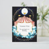 Kinderen Pastel Circus Verjaardag Bedankkaart (Staand voorkant)