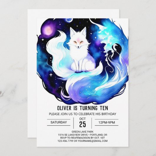 Kinderen Pastel Fox Adventure Verjaardag Kaart (Voorkant / Achterkant)