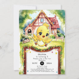 Kinderen Pastel Kip Verjaardag Kaart