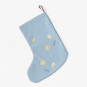 Kinderen patroon op blauw kleine kerstsok (Achterkant (Hangend))