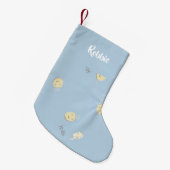 Kinderen patroon op blauw kleine kerstsok (Voorkant (Hangend))