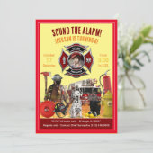 Kinderen Personaliseer Foto & Info Brandweerman Ve Kaart (Staand voorkant)