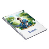 Kinderen peuters blauw dino avontuur notitieboek (Rechterzijde)