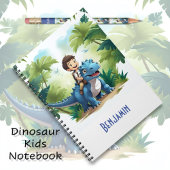Kinderen peuters blauw dino avontuur notitieboek