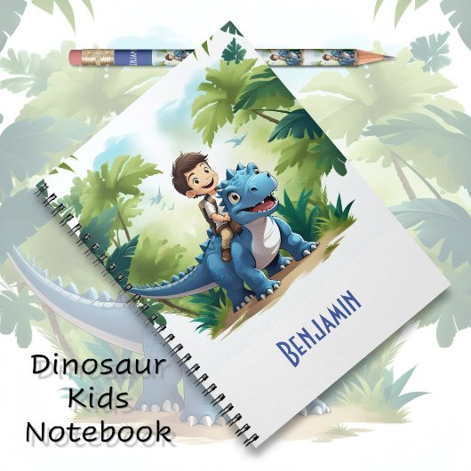 Kinderen peuters blauw dino avontuur notitieboek