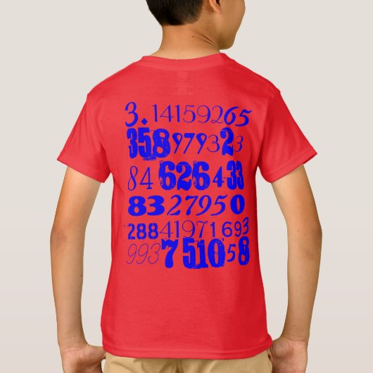 Kinderen Pi T-Shirt (zonder Label) (Achterkant)