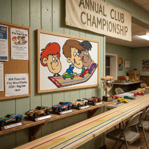 Kinderen Pinewood Derby Autorace Poster