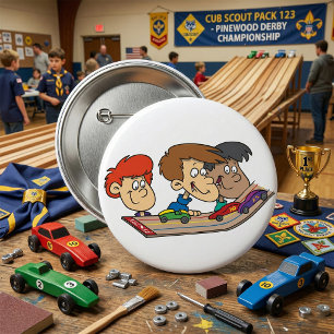 Kinderen Pinewood Derby Autorace Ronde Button 7,6 Cm