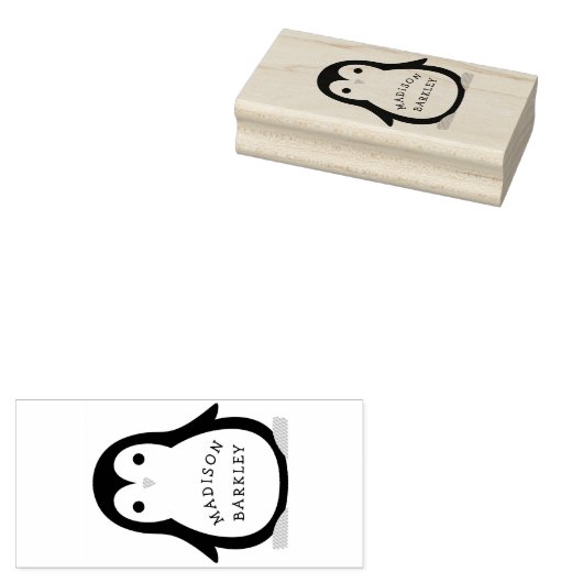 Kinderen Pinguïn Cute Rubberstempel (Gestempeld)