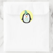 Kinderen Pinguïn Dragen Party Pet Verjaardagsgunst Ronde Sticker (Tas)