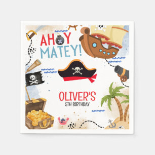 Kinderen Piraat Feestje   Ahoy Kapitein Piraat Ver Servet