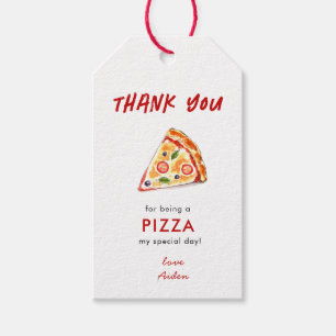Kinderen PIZZA Verjaardagsfeestje Bedankt Cadeaulabel
