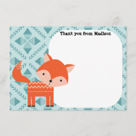 Kinderen Platte Paneel Bedankkaartjes Rode Vos Notitiekaartje