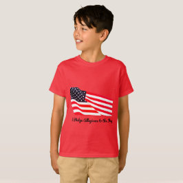 Kinderen Pledge Allegiance Flag Hanes T-Shirt