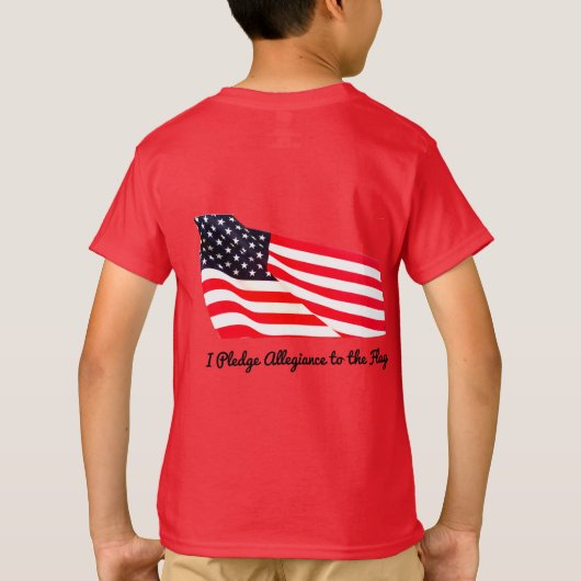 Kinderen Pledge Allegiance Flag Hanes T-Shirt (Achterkant)