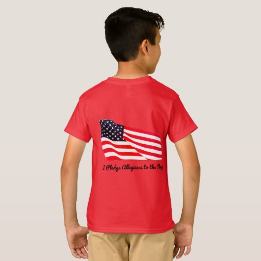 Kinderen Pledge Allegiance Flag Hanes T-Shirt (Achterkant volledig)