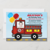 Kinderen Plezierige Cartoon Brandweerman Verjaarda Kaart (Voorkant)