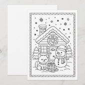 Kinderen Plezierige Kerstman Kleurkaart Plat Notit Feestdagenkaart (Voorkant / Achterkant)