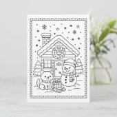 Kinderen Plezierige Kerstman Kleurkaart Plat Notit Feestdagenkaart (Staand voorkant)
