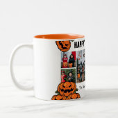 Kinderen pompoen jack-o-lantaarn Halloween Fotocol Tweekleurige Koffiemok (Links)