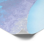 Kinderen pony kunst babyblauwe vierkante poster af (Hoek)