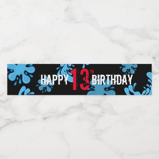 Kinderen Pool Birthday Water FlesLabel Waterfles Etiket (Enkel label)