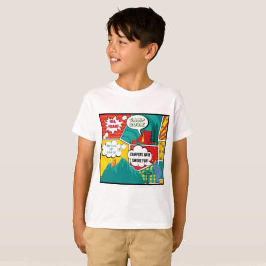 Kinderen Pop Art Zomerkamp T-shirt (Voorkant volledig)