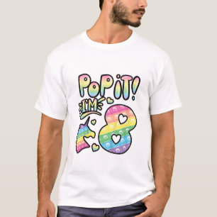 Kinderen Pop It 8e Verjaardag Meisjes Jongens 8 Ja T-shirt