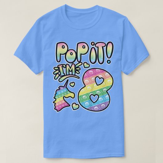 Kinderen Pop It 8e Verjaardag Meisjes Jongens 8 Ja T-shirt (Design voorkant)