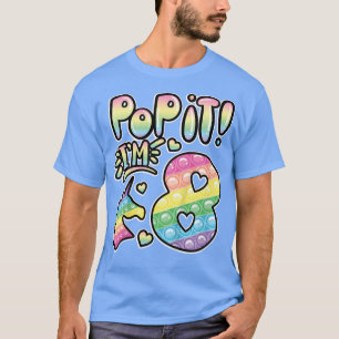 Kinderen Pop It 8e Verjaardag Meisjes Jongens 8 Ja T-shirt