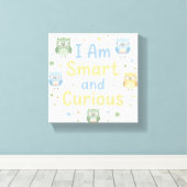 Kinderen Positieve Affirmatie Slim en Nieuwsgierig Canvas Afdruk (Insitu (Houten vloer))