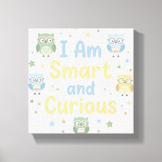 Kinderen Positieve Affirmatie Slim en Nieuwsgierig Canvas Afdruk (Voorkant)