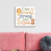 Kinderen Positieve Bevestiging Dapper Sterk Aardig Canvas Afdruk (Insitu (Woonkamer))