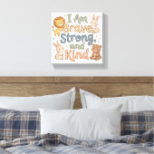 Kinderen Positieve Bevestiging Dapper Sterk Aardig Canvas Afdruk (Insitu (Slaapkamer))
