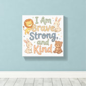 Kinderen Positieve Bevestiging Dapper Sterk Aardig Canvas Afdruk (Insitu (Houten vloer))