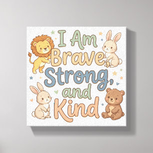 Kinderen Positieve Bevestiging Dapper Sterk Aardig Canvas Afdruk