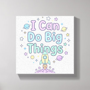 Kinderen Positieve Bevestiging Ik Kan Grote Dingen Canvas Afdruk