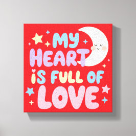 Kinderen Positieve Bevestiging Mijn Hart Vol Liefd Canvas Afdruk