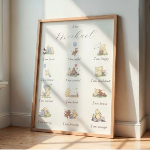Kinderen Positieve Bevestiging Winnie de Poeh Them Poster