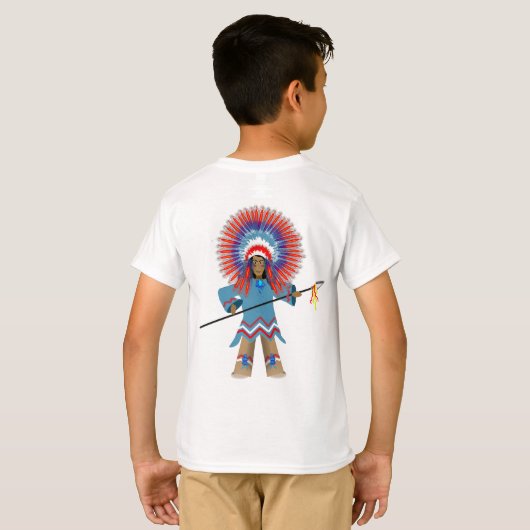 KINDEREN POW WOW INDIAN CHIEF T-SHIRT (Achterkant volledig)
