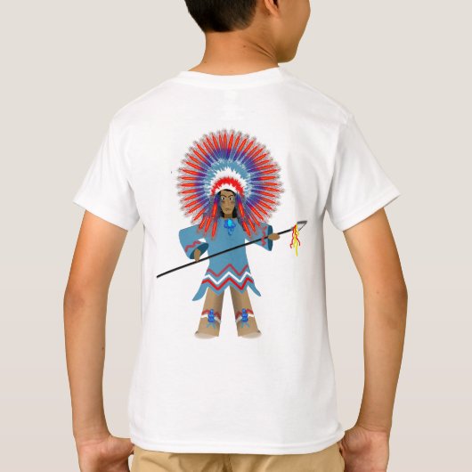 KINDEREN POW WOW INDIAN CHIEF T-SHIRT (Achterkant)