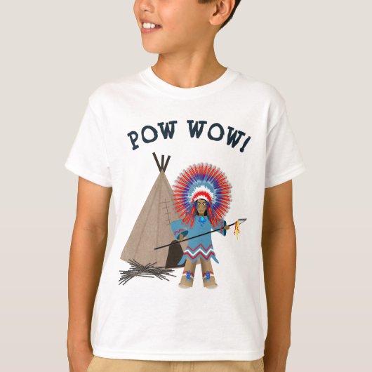 KINDEREN POW WOW INDIAN CHIEF T-SHIRT (Voorkant)