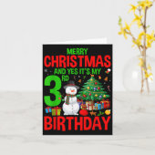 Kinderen Prettig Kerstmis En Ja Het Is Mijn 3e Ver Kaart (Gele Bloem)