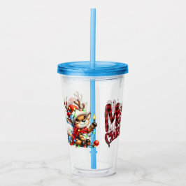 Kinderen Prettig Kerstmis Rendier Acryl Drinkbeker